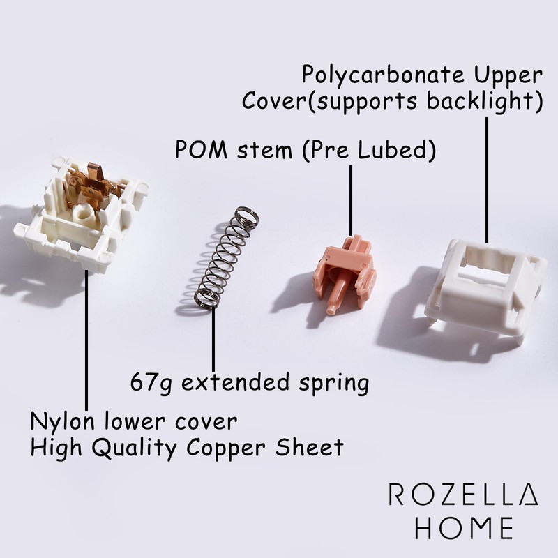 Holy Panda Mechanical Keyboard Switch, 3Pin Pre Lubed, 67g Extended