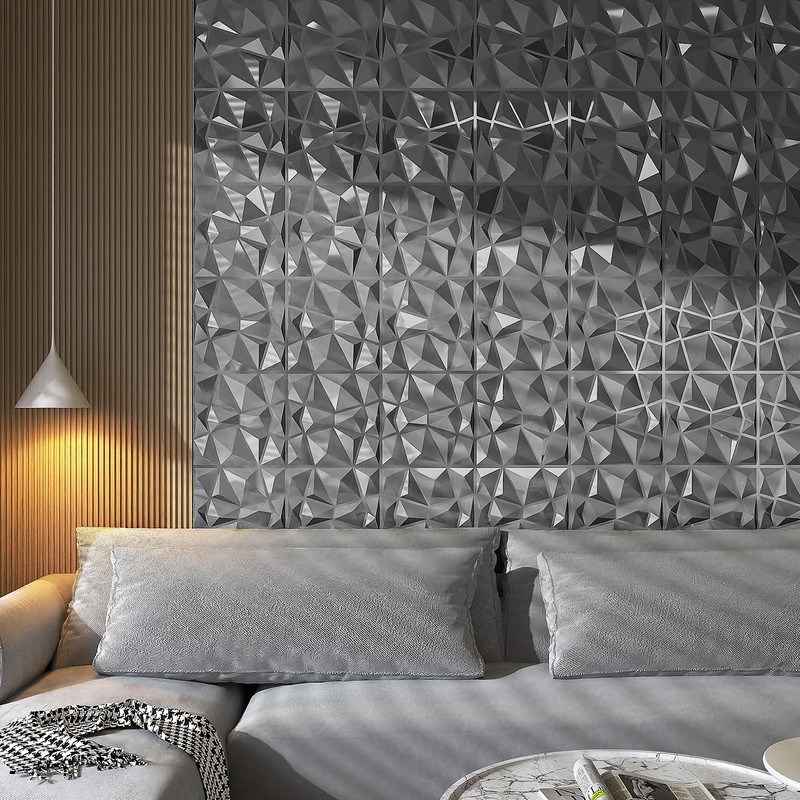 Art3d 3D Diamond Design Paneling for Interior Decor, Living Room,