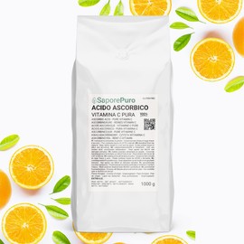 SaporePuro Saporepuro Askorbins?ure Pulver 1 kg - Vitamin C Pulver - GLUTEN FREE