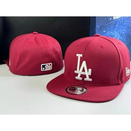 Red NY Color-Blocked Baseball Caps - Unisex L/A & N/Y Design, European Charm, 100% Cotton, Lightweight & Comfortable Headwear:_50