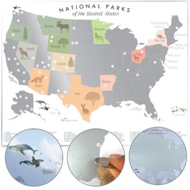 US National Parks Scratch Off Poster - Map of 62 National Parks of the United States - Travel Bucket List - Fun Gift for Travelers - Road Trip Adventure Checklist - Hiker gift - US Travel Map Print - US map scratch off - Camping gift - unique holiday gif