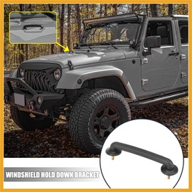 Partuto Front Windshield Hold Down Bracket Fit for Jeep Wrangler JK 1997-2018 for Wrangler TJ 1997-2006 55176422 Strap Hood Loop Bracket Hood Handle Footman Loop Replacement