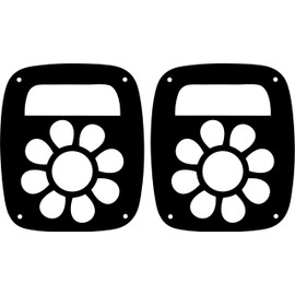 JeepTails Daisy Flower Tail lamp Light Covers Compatible with Jeep Wrangler TJ and YJ Black Set of 2