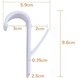 Frypay Radiator Towel Rail, Pack of 8, White, 9.6 x 5.9 cm, Practical Hanging Hooks for Bathroom Radiators