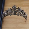 1PC Vintage Baroque Crown Alloy Bridal Hair Tiara Headpiece (Black)