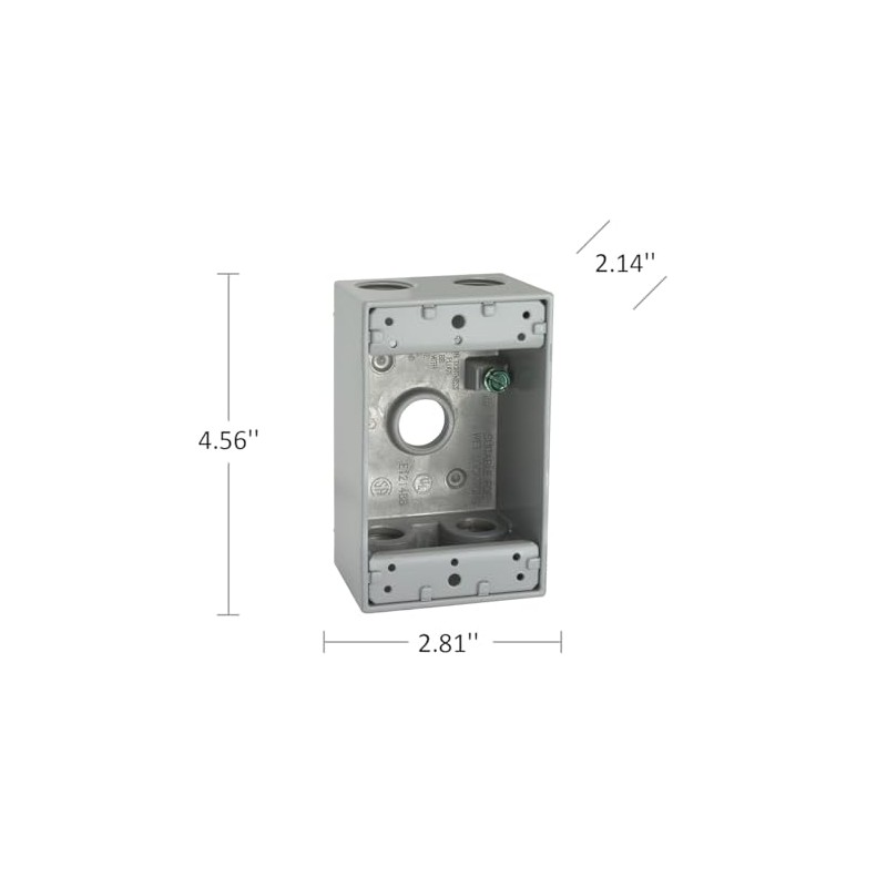 Hubbell-Raco 5322-0 Weatherproof Box, 1 Gang, 18.3 Cu-in X 4-1/2