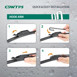 Windshield Wiper,23"+14" Windshield Wiper Blades,All-season Quiet and Durable Stable High Performance Water Repellent Wiper Blades for J-hook/U-hook (2-Pack)