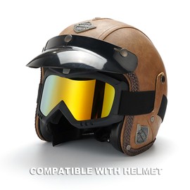 immoono 2 Pack Dirt Bike Goggles with Neck Gaiter, Motorcycle Goggles ATV Goggles Riding Goggles Ski Goggles Windproof Glasses Racing Goggles with Face Cover Scarf, Black Frame Color-Plated Red Lens