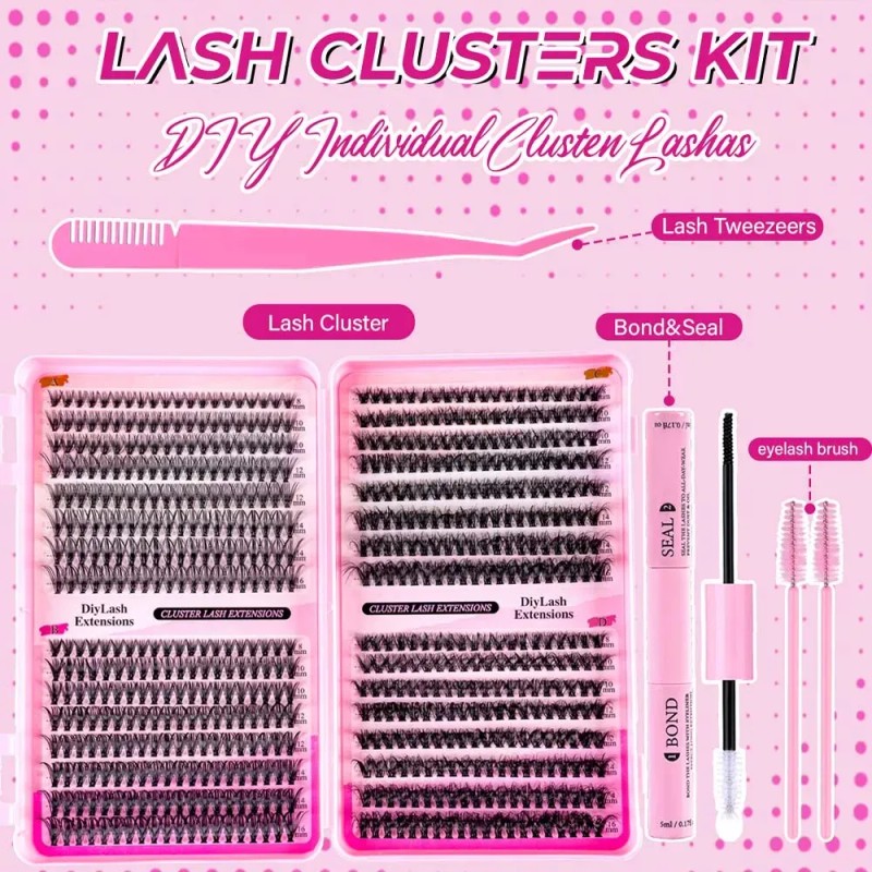 Kit Extensiones De Pestañas En Racimo 480 Piezas