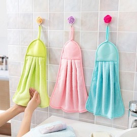 Hand Towel Kitchen Washroom Bathroom Towel Absorbent Dishcloth Rag Face Wash Pink BL09081 100ea