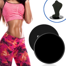 Hirola Discos de deslizamiento Negros Fitness Sliders para entrenamiento de abdominales, ejercicio en gimnasio y casa (2 piezas)
