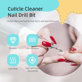 HYTOOS 3mm Flame Cuticle Clean Nail Drill Bits, Russian Diamond Nail Bit Professional Safety Under Nail Cleaner Burr for Cuticle Dead Skin, Electric Nails Drill Accessories, Fine