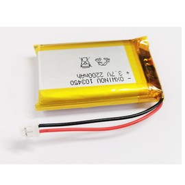 OXWINOU Lithium Polymer Battery 3.7V 2200mAh 103450 Lipo Rechargeable Battery Pack with 2 Wires JST 2.0mm Connector for Speaker and Wireless Device(1-Pack)