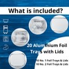 NUNOCHO Aluminium Foil Trays with Lids. Containers Pack 20, Set