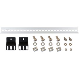 WatchfulEyE DIN Rail Mounting Bracket | Rack Mount DIN Rail Kit Rack Ears DIN Rail Slotted Aluminum Alloy Oxidation Length 17 Inch Width 35mm Height 7.5mm
