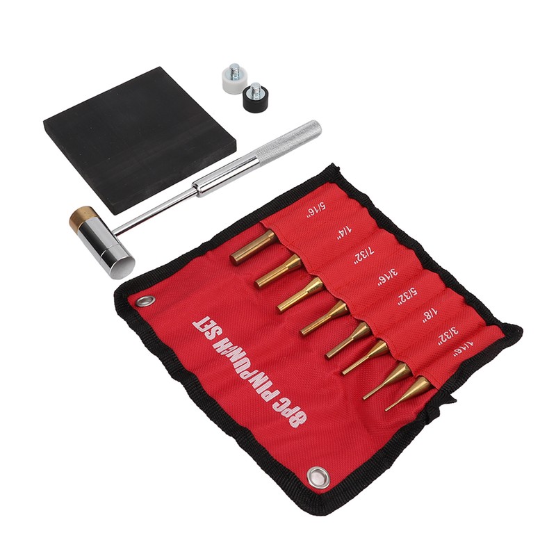 Brass Punch Set Porous Structure Detachable Ends 8 Different Sizes