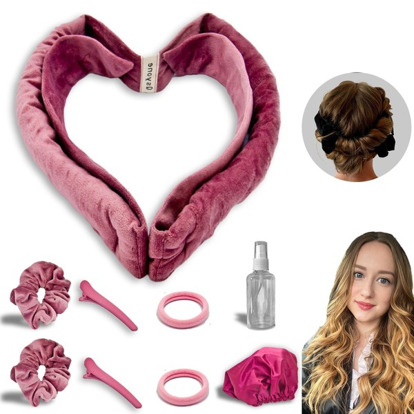 Qsyone Velvet Hair Heatless Curl Headband Set, No Heat Curling