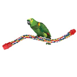 Percha de cuerda de loro, cuerdas de colores Soporte de percha de pájaro elástica flexible para desarrollar la coordinación y el equilibrio de las aves(M)