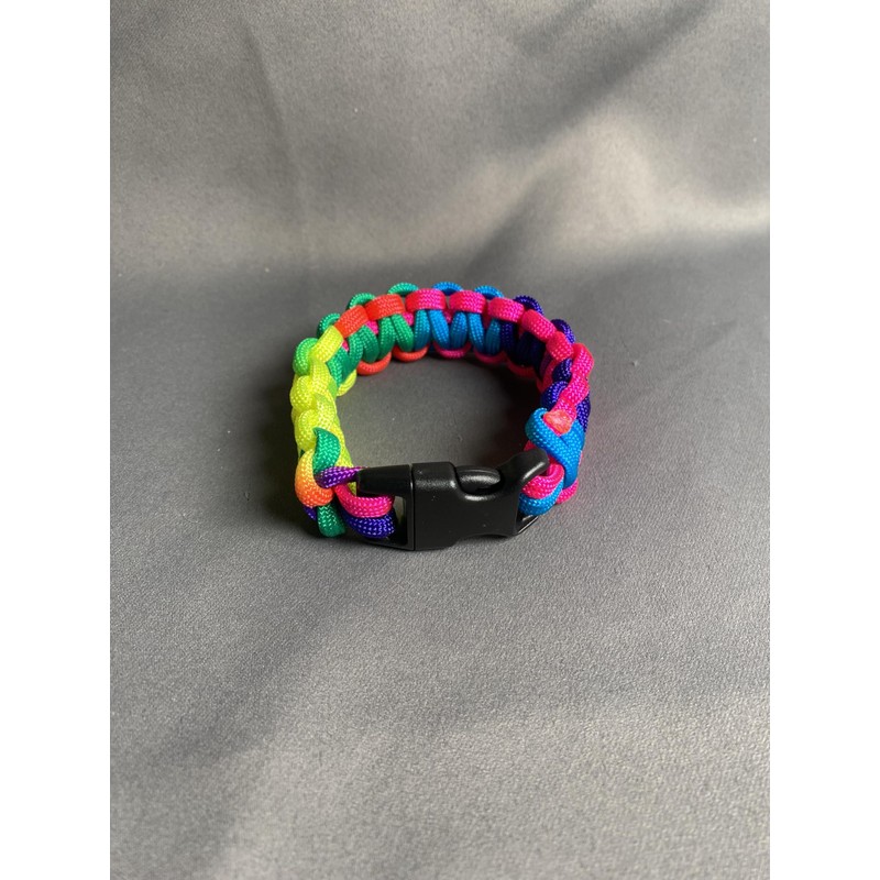 Solid Paracord 550 Bracelets - 1 Pack (S, Rainbow)