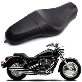 Motorcycle Seats - Front Driver Rear Passenger Two Up Leather Seat Cushion Compatible With Harley Sportster 883 1200 2005-2019 Iron 883 2009-2021 Forty Eight And More (Black)