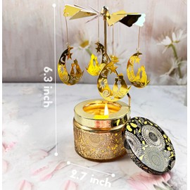 Birthday Gifts Women Rotatable Candle Gift for Mom Spinning Scented Candle Funny Gifts Christmas Mothers Day Anniversary Moon Cat