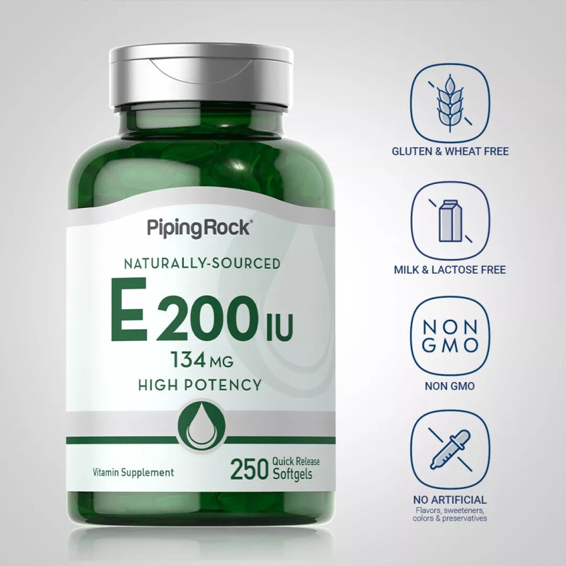 Piping Rock Vitamin E 200 IU | 250 Softgel |