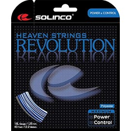Solinco "Heaven Strings Revolution 6-Sided Poly (Polyester) 16L Gauge / 1.25mm Tennis Racquet String Sets 4-Pack (4 Sets Per Order) - Best for Spin, Control, and Durability