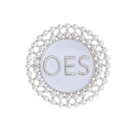 HUSURU OES Pearl Brooch Order Of The Eastern Star Sorority Letters Social Club Jewelry Gifts For Women