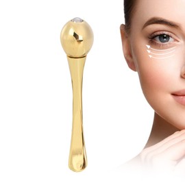 Haosie Gold Zinc Alloy Eye Roller, Anti Wrinkle Eye Massager, Under Upcircle Eyes Roller, Cream Import Scoop for Dark Circles, Puffiness, Puffy (0.6×3In)
