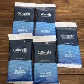 Cottonelle Flushable Wipes Fresh Care On-The-Go Travel Packs, (5) 14 ct Wipes