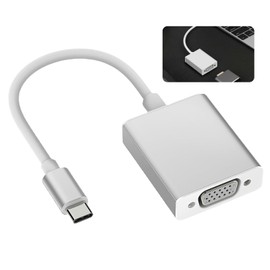 Nazaz High Quality USB-C to VGA Adapter Compatible with Thund er Bolt 3 Converter Type C Male to VGA Female for Laptop, Smartphone and Tablet, Resolution 1080P HD