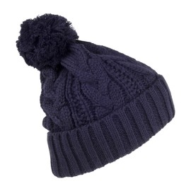 Jaxon & James Cable Knit Bobble Hat - Navy Blue Einheitsgröße