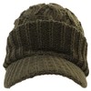 Logos Knit Hat with Brim Solid Color Cable Knit, Khaki