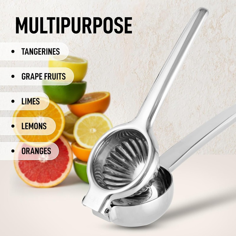 Zulay Kitchen Lemon Squeezer Stainless Steel with Premium Quality Heavy