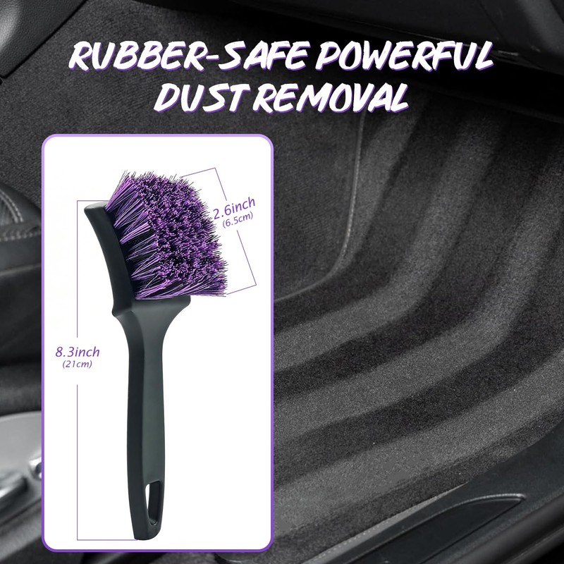 YeewayVeh Pro Tire Cleaning Brush, Gentle Stiff Mixed Bristles,Short Handle