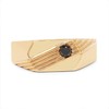 14K Yellow Gold Plated 0.12 Carat Genuine Black Diamond .925