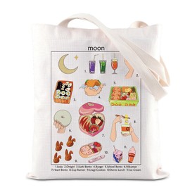 Moon Japanese Manga Inspire Tote Bag Moon Foods Quote Shoulder Bag Anime Lover Kawaii Gift Anime Magical Gift (Moon Foods T CA)