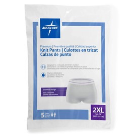 Medline Premium Knit Incontinence Underpants, XX-Large, 5 Count (Pack of 20)
