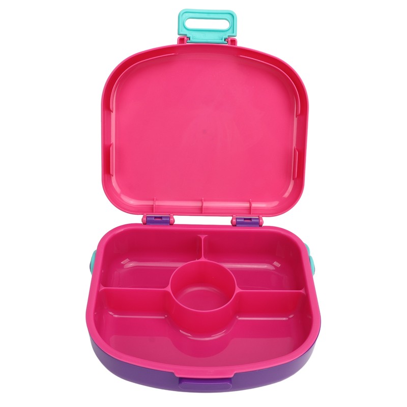 Bento Lunch Box ABS Separate Compartments with Buckle Handle Leakage