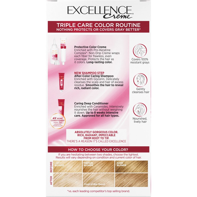 L'Oreal Paris Excellence Creme Permanent Triple Care Hair Color, 9