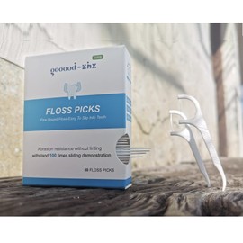 Automatic Pop Up Floss Sticks Holder and 4 Box 0.002in Soft Fine Floss, A Good Waterproof Storage Box for Floss Picks, Flossers for Adults Dispenser for Dining Table, Bathroom and Office