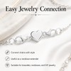 Kryoflare Sterling Silver Heart Jewelry Clasp, 925 Sterling Silver Double