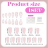 ASOMI 24 Pieces French Tip Press On Nails Medium Almond
