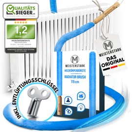 The Original Radiator Brush I Radiator Cleaning Brush for Higher Heating Output and Clean Room Air I Radiator Brush with Washable Cover I Clean Radiator with Heating Cleaning Brush (Blue)