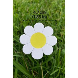 6-Pack Daisy Flower Drawer Knobs – White & Yellow Decorative Pull Handles for Kids’ Furniture, Nursery Dressers, Cabinets, and Closets – Adorable Flower-Themed Pulls for Girls’ Bedroom (4.7 X 4.7 cm)