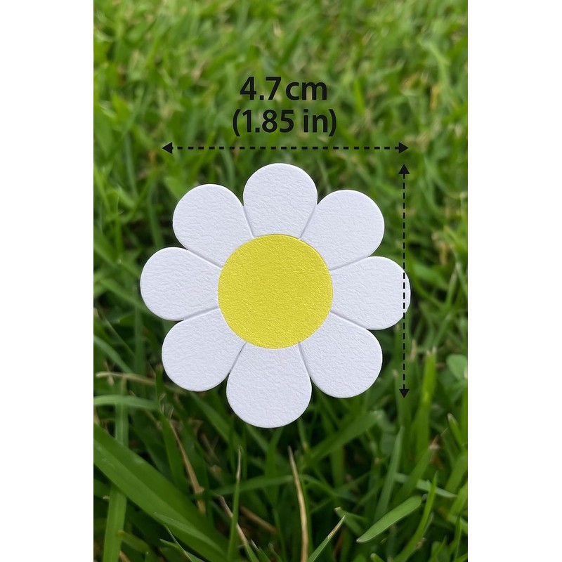 6-Pack Daisy Flower Drawer Knobs – White & Yellow Decorative