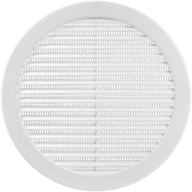 Ecopro Vent / Ø8" Inch Opening Diameter / White Round Vent External Grille with Protective Mesh - Lightweight Plastic Register / Cover Indoor Outdoor Soffit Vent - 9.5'' Outer Diameter