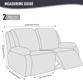 KinCam Recliner Covers, Stretch Reclining Chair Covers, Recliner Sofa Slipcovers Stripe Jacquard Recliner Couch Covers Furniture Protector Covers for Pet Kid (2XL Seater, Dark Gray)