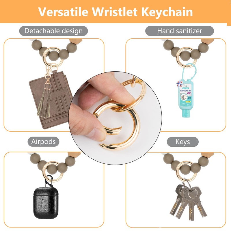 KNGITRYI Wallet Keychain Wristlet for Women,Slim RFID Credit Card Holder
