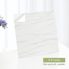 Mable Peel and Stick Vinyl Floor Tiles,20 Tiles - 12" x 12", White Marble Pattern - Self Adhesive Vinfl Flooring DIY for for Kichen, Bathroom, Bedroom, Dining Room, Kitchen(20 Pack 20 Sq.Ft)